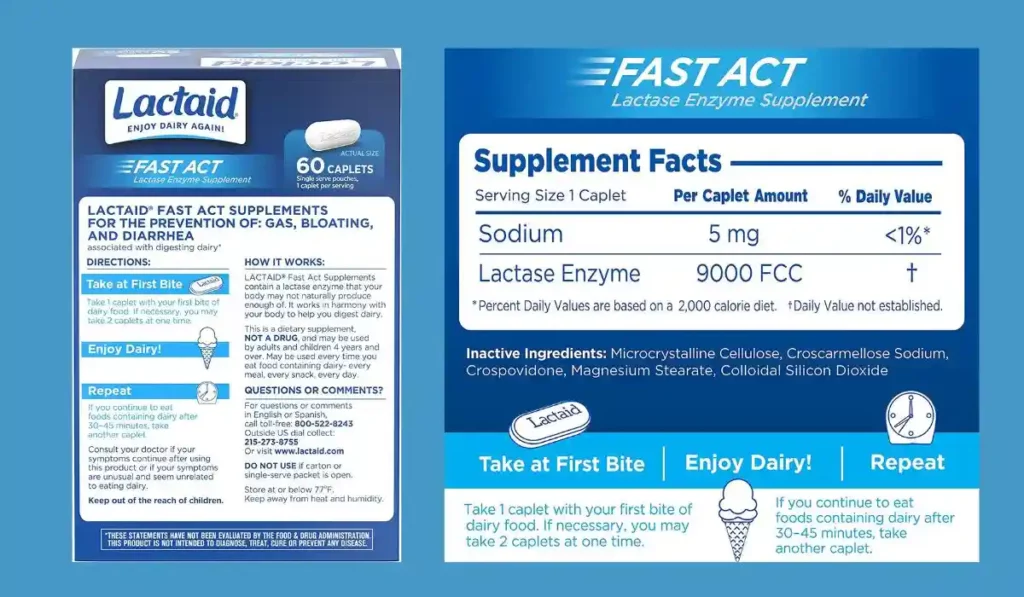 Lactaid supplement facts