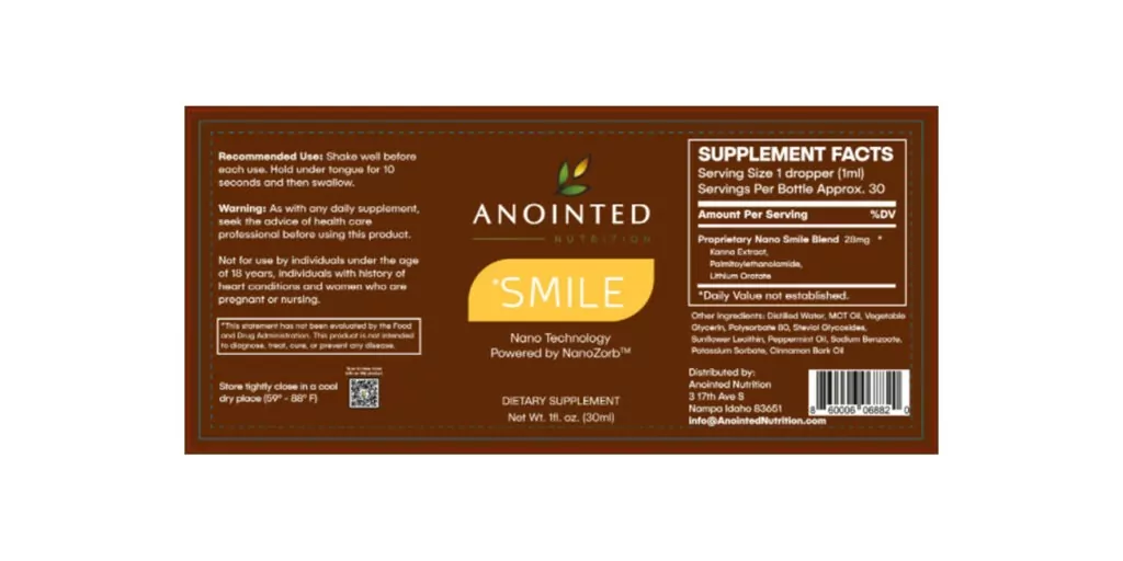 Anointed Nutrition Smile Dosage