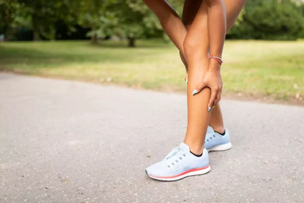 Reduction in the size of the calf muscle